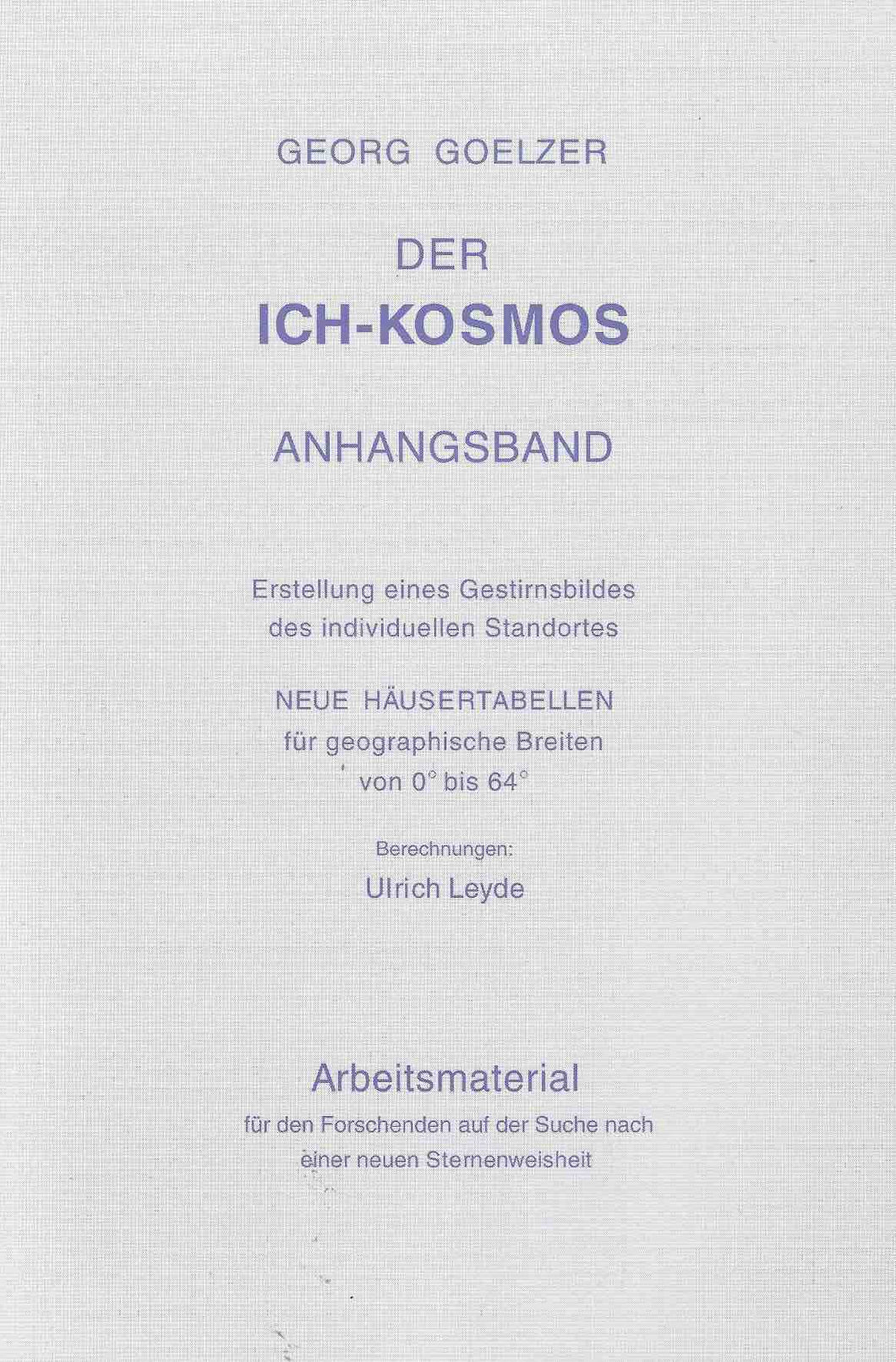 Der Ich-Kosmos / Anhangsband
